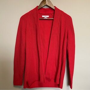 Brax Vibrant Red Cable Knit Women's Cardigan Size 40 or Large